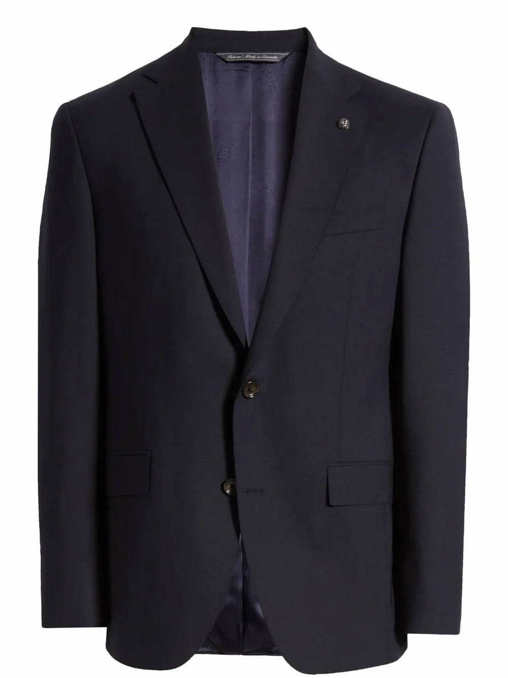 Jack Victor Men's Classic Navy Two-Button Wool Suit Jacket - 40R